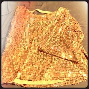 Gold sequin dress shirt
